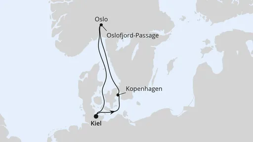 Route Kurzreise über Silvester ab Kiel