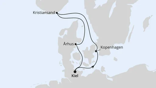 Route Kurzreise über Weihnachten ab Kiel