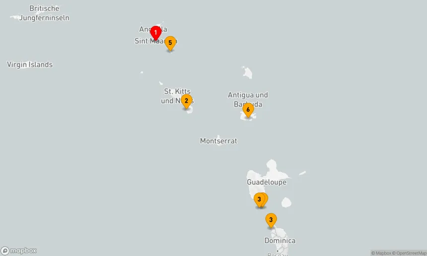 Route 7 Nächte - Leeward Inseln Weihnachtskreuzfahrt
