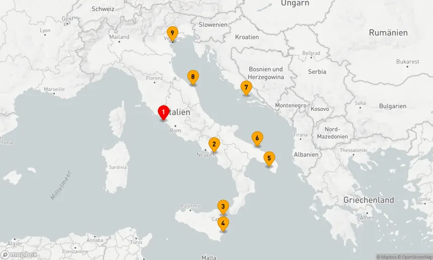 Route 8 Nächte - Legendäre Küsten Italiens und Kroatiens