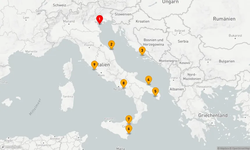 Route 8 Nächte - Legendäre Küsten Italiens und Kroatiens