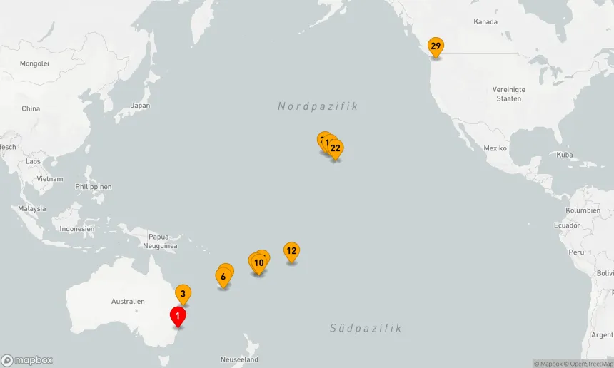 Route 28 Nächte - LEGENDÄRE SÜDPAZIFIKÜBERQUERUNG: VON SYDNEY NACH SEATTLE