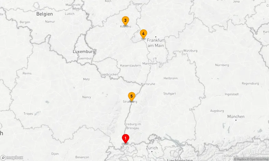 Route 5 Nächte - Lichter- und Farbenmeer am Rhein Koblenz