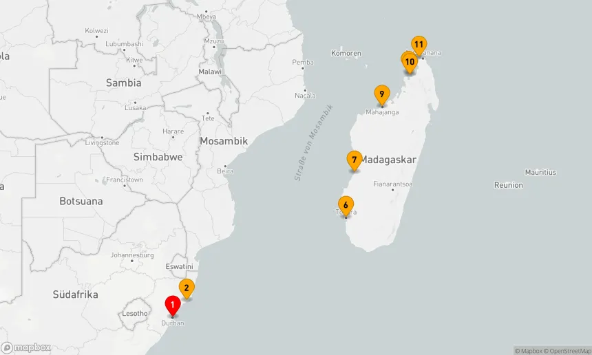 Route 11 Nächte - Madagaskar und Südafrika