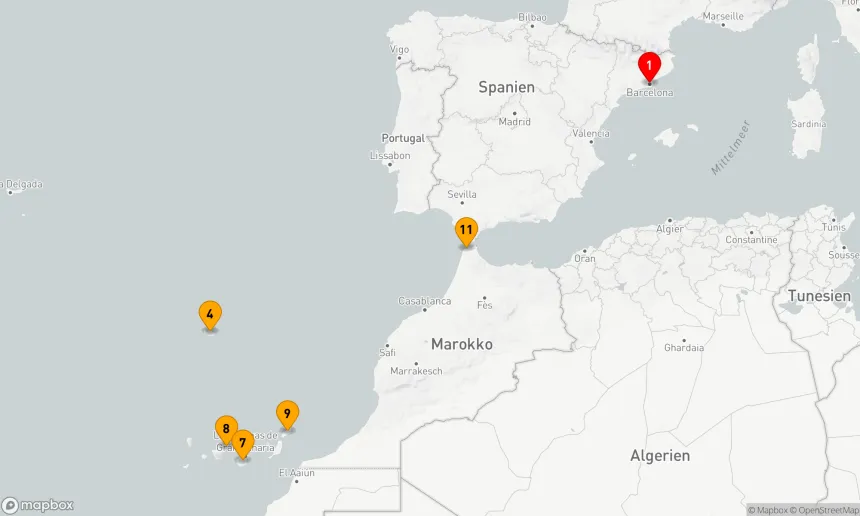 Route 12 Nächte - MADEIRA,  KANAREN & MAROKKO