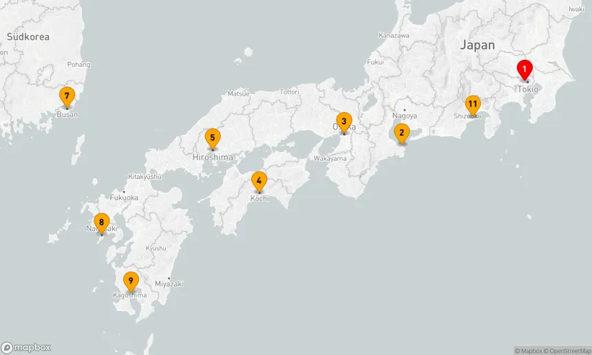 Route 11 Nächte - Märchenhafte Entdeckungsreise durch Japan und Korea
