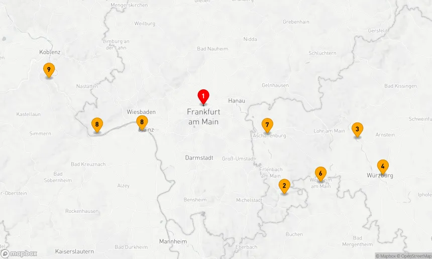 Route 9 Nächte - Main Fachwerk & Mittelrhein-Magie