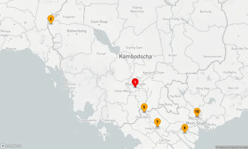 Route 9 Nächte - Majestätisch mäandernde Mekong-Kreuzfahrt