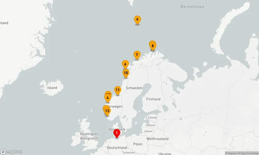 Route 14 Nächte - Majestätische Fjorde und Nordlichter: Norwegen hautnah erleben