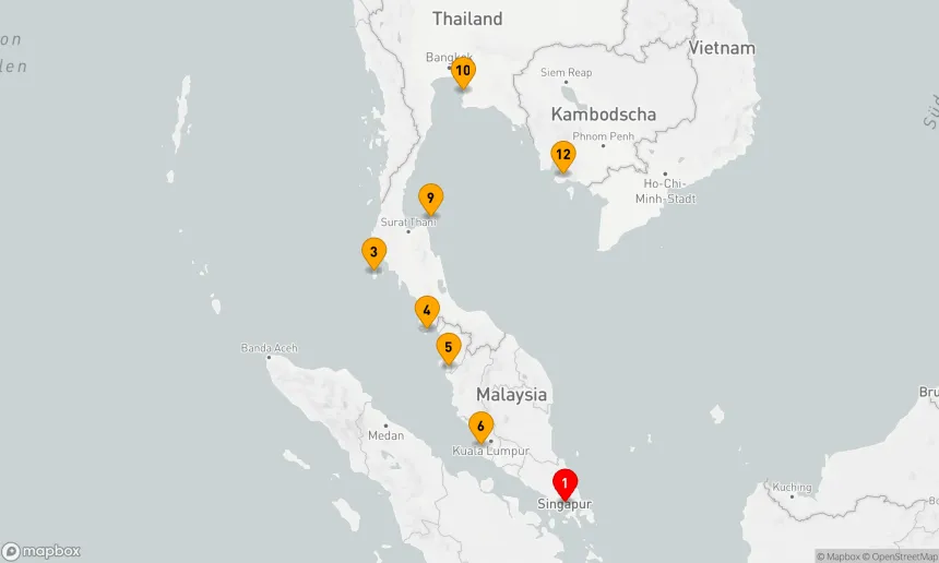 Route 13 Nächte - Malaysia und Thailand