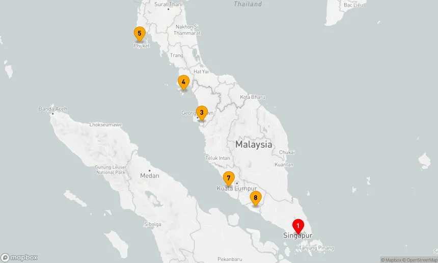 Route 8 Nächte - MALAYSIA & THAILAND: MALACCA STRAIT EXPLORER