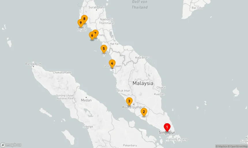 Route 8 Nächte - Malaysia und Thailand, zwischen Kultur und Inselwelten