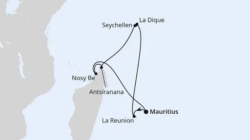 Route Mauritius, Seychellen & Madagaskar 1