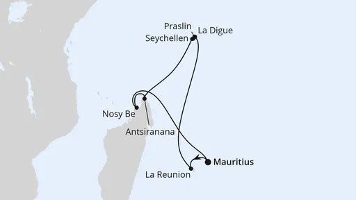 Route Mauritius, Seychellen & Madagaskar 2