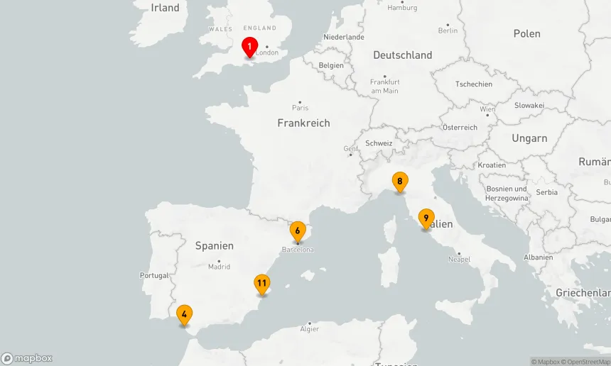 Route 14 Nächte - Mittelmeer – Spanien,  Frankreich und Italien