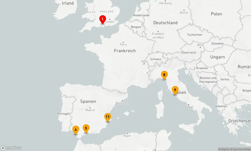 Route 14 Nächte - Mittelmeer – Spanien,  Frankreich und Italien