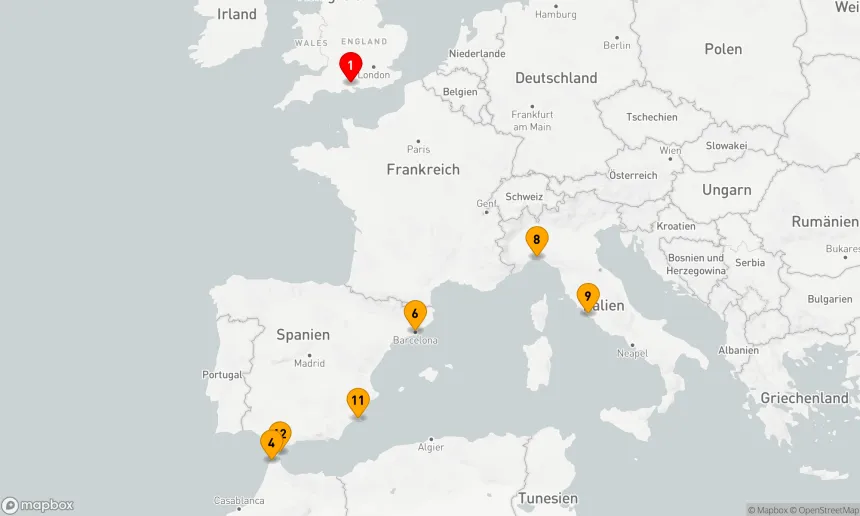 Route 14 Nächte - Mittelmeer – Spanien,  Italien und Marokko