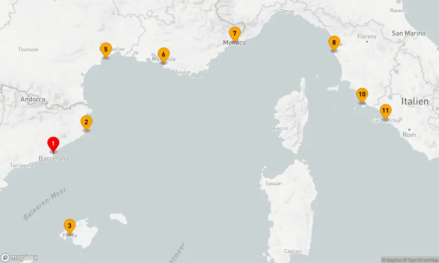 Route 10 Nächte - Mediterrane Eleganz: Vom Katalanischen Erbe zu Roms Ewiger Schönheit
