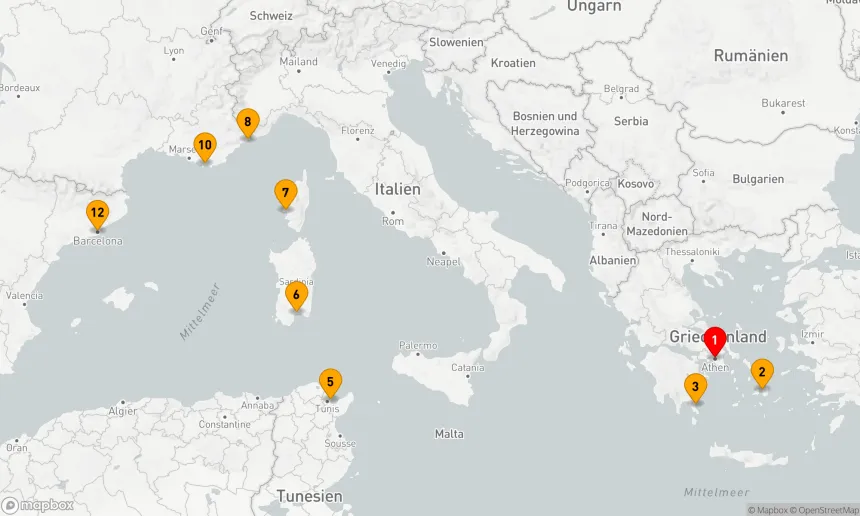 Route 11 Nächte - Mediterrane Eleganz: Von der Antike zur Kunstmetropole