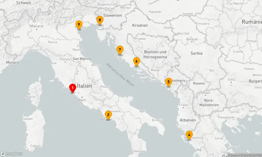 Route 8 Nächte - Mediterrane Entdeckerreise von Rom nach Venedig