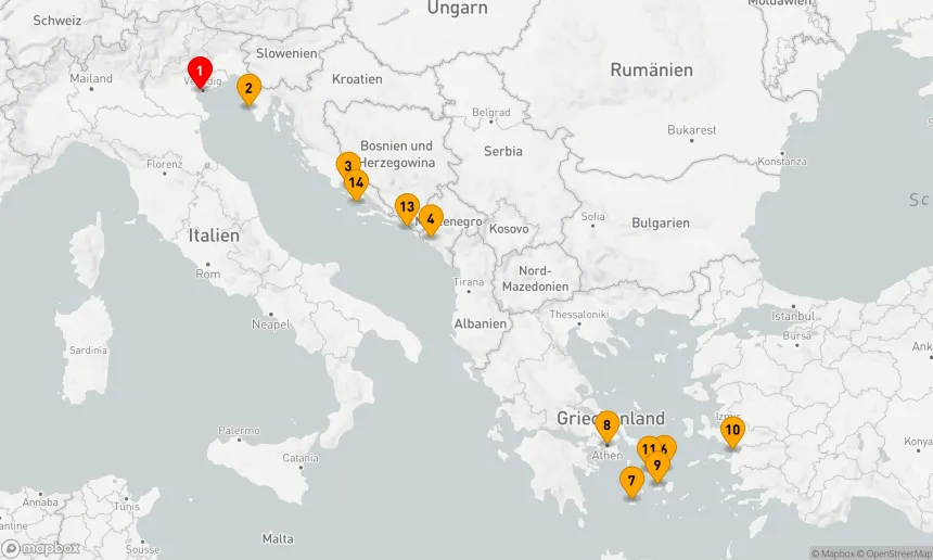 Route 14 Nächte - Mediterrane Entdeckung: Von Venezianischer Romantik zu Griechischen Inselträumen