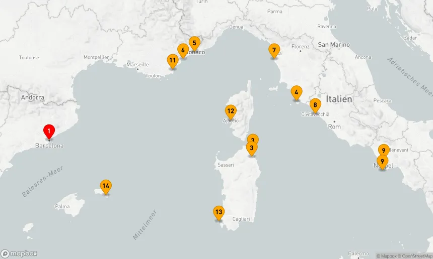 Route 14 Nächte - Mediterrane Entdeckungsreise ab Barcelona
