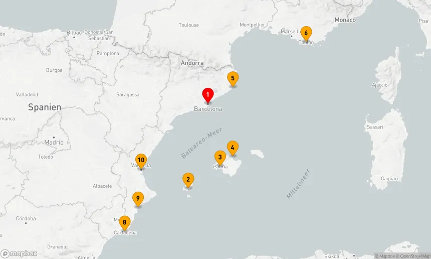 Route 10 Nächte - Mediterrane Entdeckungsreise ab Barcelona