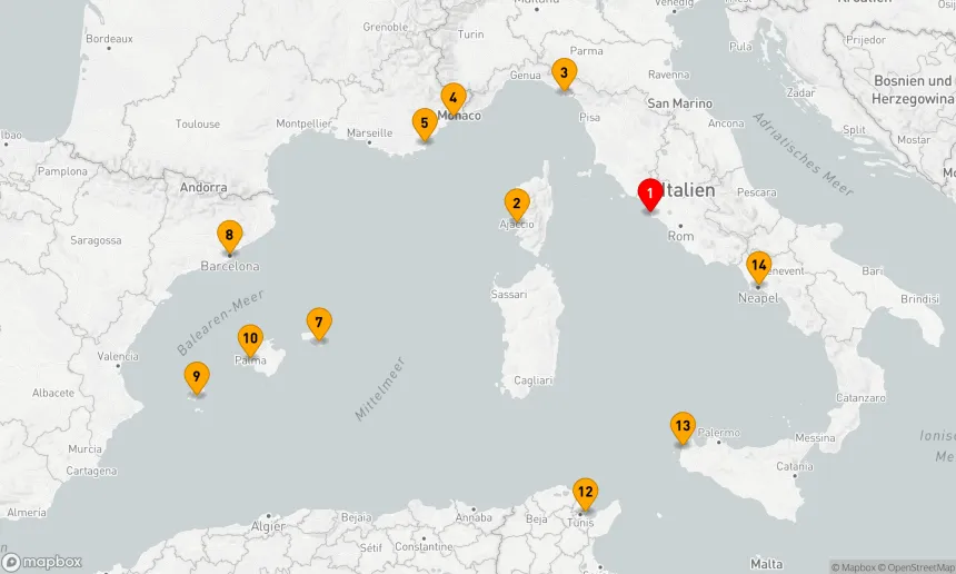Route 14 Nächte - Mediterrane Entdeckungsreise ab Rom