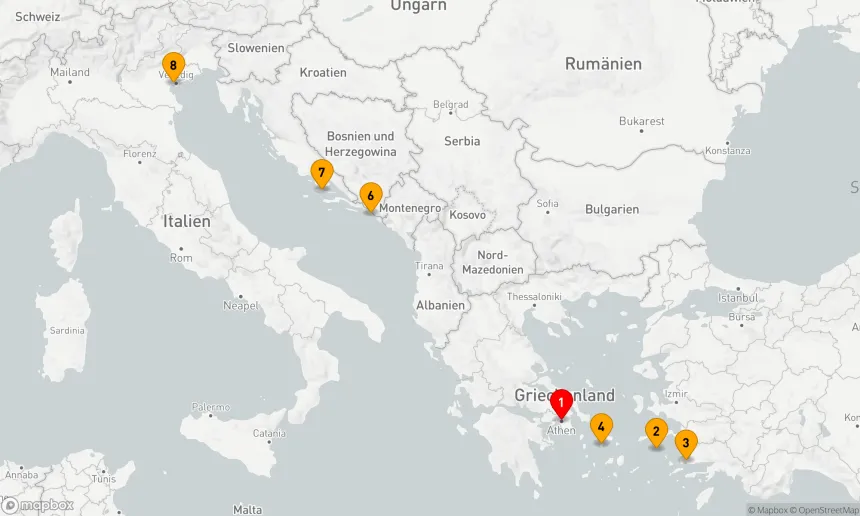 Route 7 Nächte - Mediterrane Entdeckungsreise von der Ägäis zur Adria