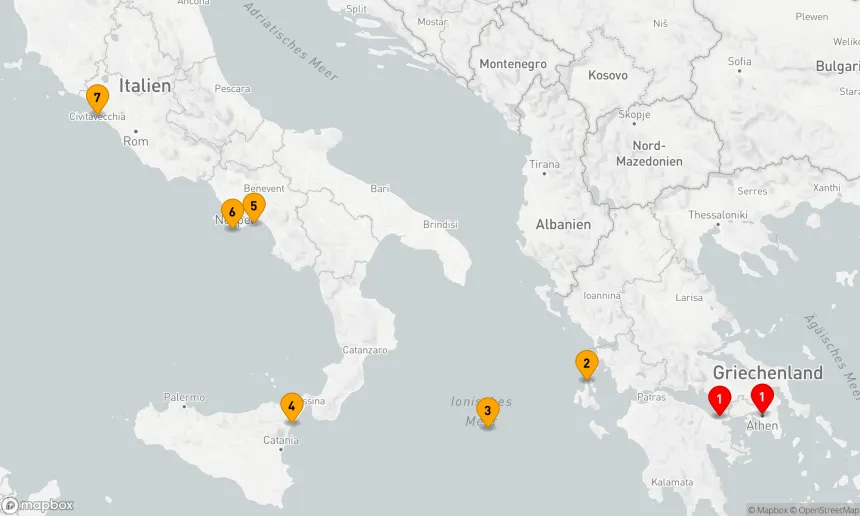 Route 6 Nächte - Mediterrane Entdeckungsreise: Von der Antike zur Ewigen Stadt