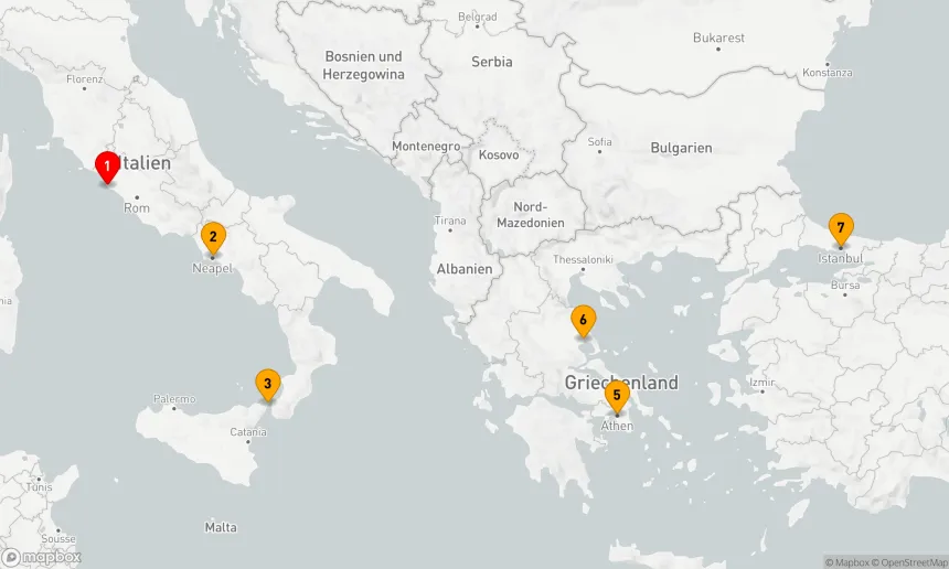 Route 7 Nächte - Mediterrane Entdeckungsreise: Von der Ewigen Stadt zum Bosporus