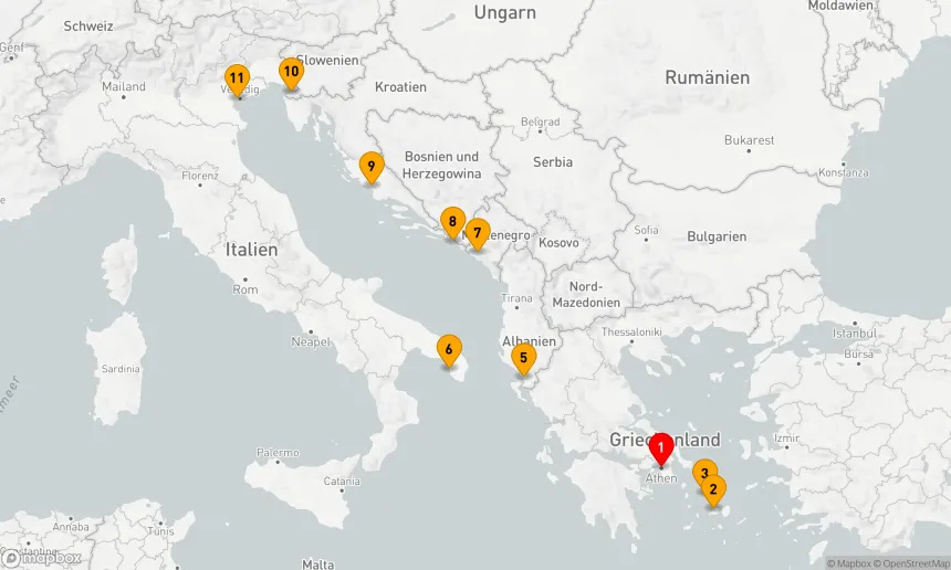 Route 10 Nächte - Mediterrane Entdeckungsreise: Von Hellas zur Serenissima