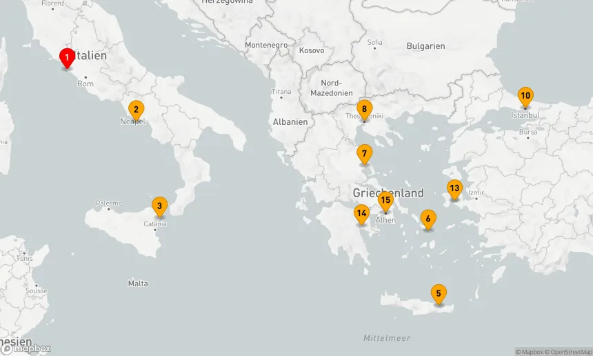 Route 14 Nächte - Mediterrane Entdeckungsreise von Italien nach Griechenland