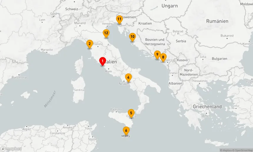 Route 11 Nächte - Mediterrane Entdeckungsreise von Italien nach Kroatien