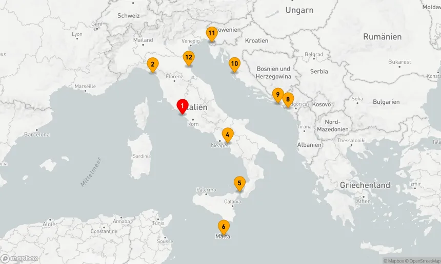 Route 11 Nächte - Mediterrane Entdeckungsreise von Rom nach Ravenna