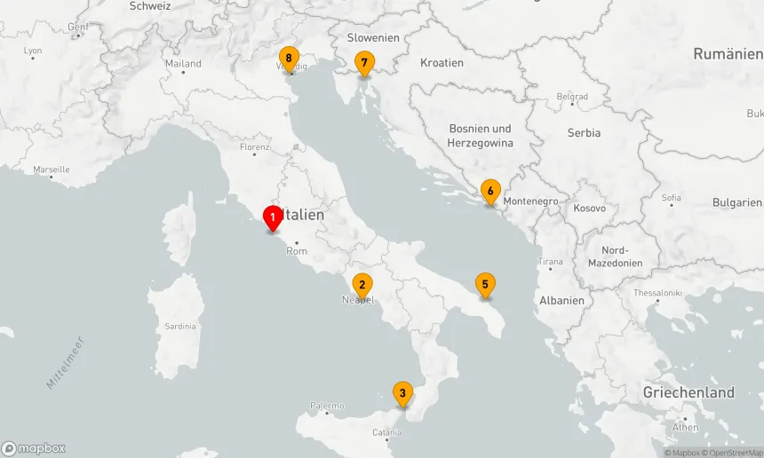 Route 7 Nächte - Mediterrane Entdeckungsreise von Rom nach Venedig