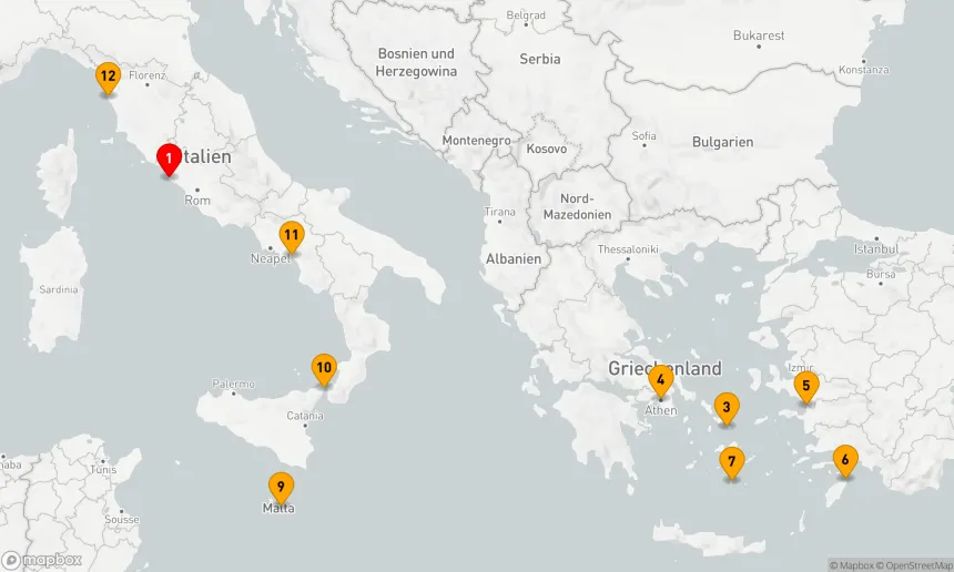 Route 12 Nächte - Mediterrane Kultur-Entdeckungsreise