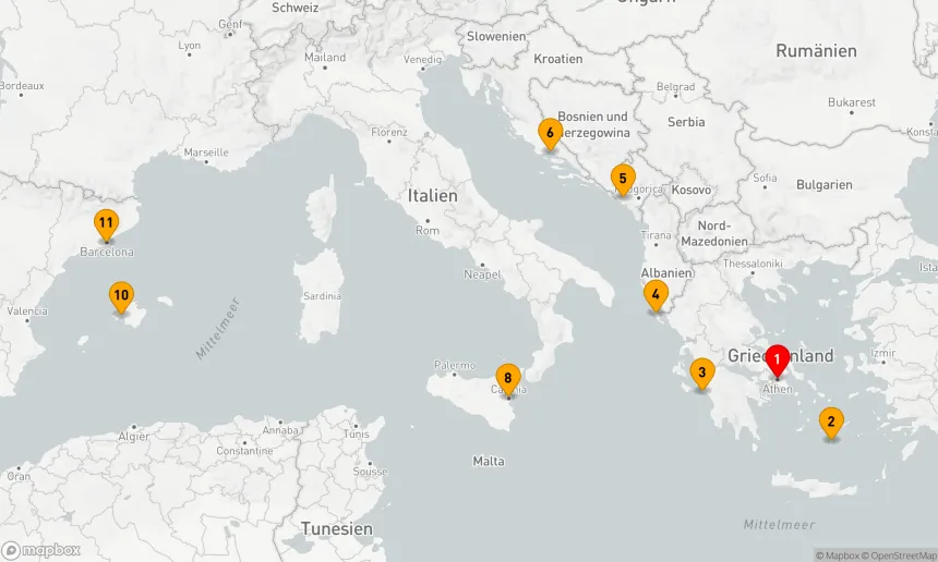 Route 10 Nächte - Mediterrane Kultur- und Küstenträume
