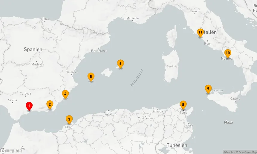 Route 10 Nächte - Mediterrane Momente: Spanien bis Italien