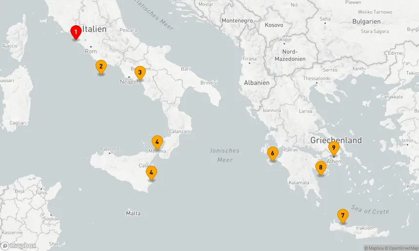 Route 8 Nächte - Mediterrane Mosaik Kreuzfahrt