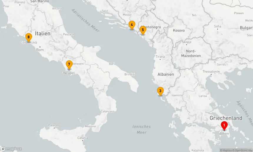Route 7 Nächte - MEDITERRANE PRACHT: GRIECHENLAND, KROATIEN & ITALIEN