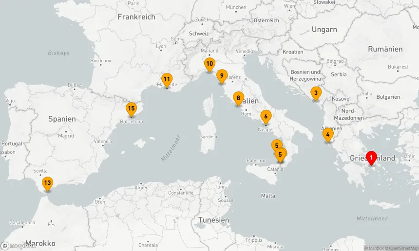 Route 14 Nächte - MEDITERRANE Pracht: Italien mit Übernachtung in Neapel