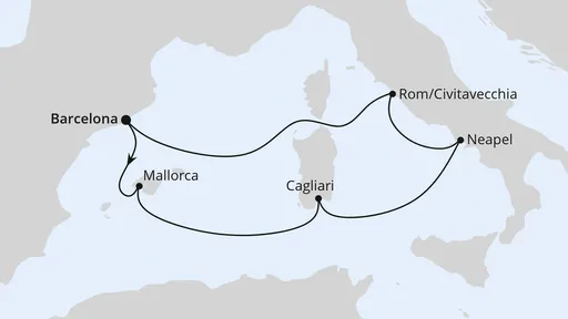 Route Mediterrane Schätze mit Sardinien ab Barcelona