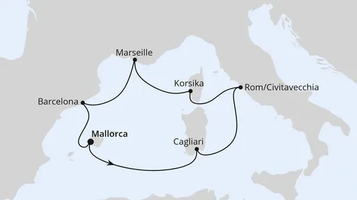 Route Mediterrane Schätze mit Sardinien ab Mallorca