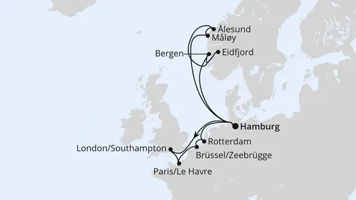 Route Metropolen & Norwegen ab Hamburg