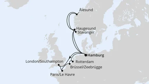 Route Metropolen & Norwegen ab Hamburg