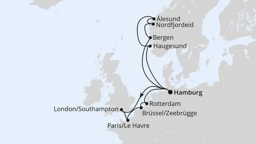 Route Metropolen & Norwegen ab Hamburg