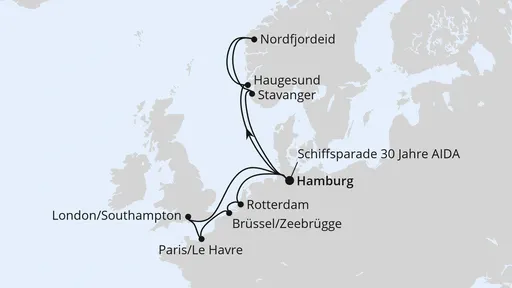 Route Metropolen & Norwegen ab Hamburg