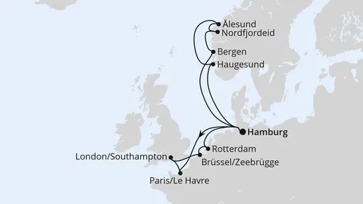 Route Metropolen & Norwegen ab Hamburg