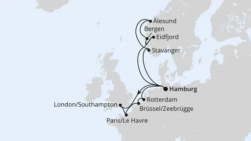 Route Metropolen & Norwegen ab Hamburg